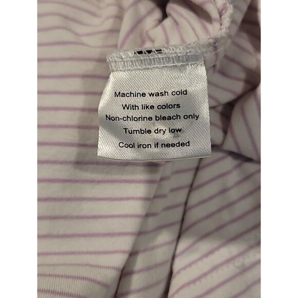 Peter Millar Seaside Wash Polo Shirt Mens Size XXL Striped Purple White - Picture 6 of 6